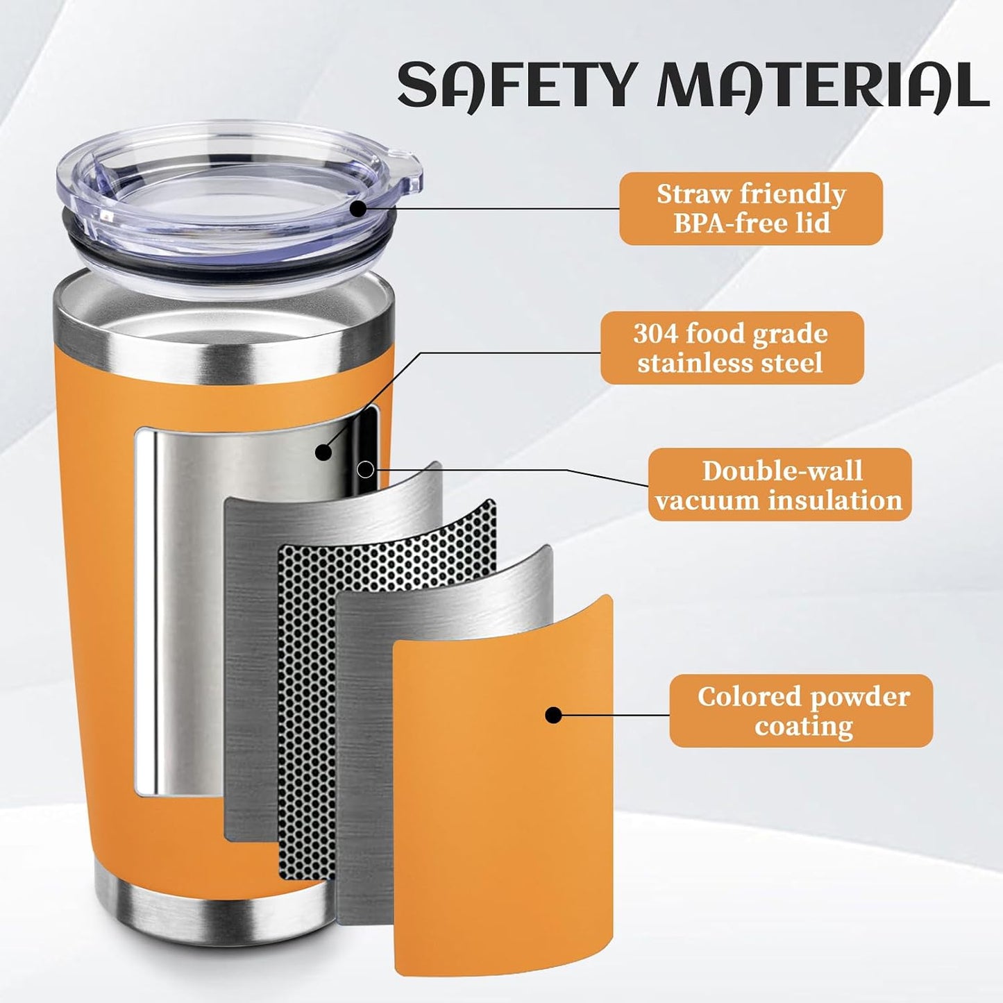 20oz Stainless Steel Travel Coffee Tumbler,Silver | Travel Coffee Mug,Spill-proof Lid,Double Wall,BPA-free Travel Cups,Insulated Cup Fits Car Cupholders
