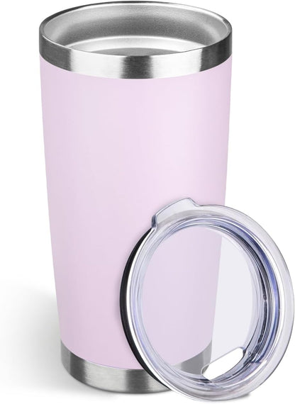 20oz Stainless Steel Travel Coffee Tumbler,Silver | Travel Coffee Mug,Spill-proof Lid,Double Wall,BPA-free Travel Cups,Insulated Cup Fits Car Cupholders