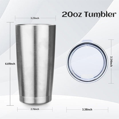 20oz Stainless Steel Travel Coffee Tumbler,Silver | Travel Coffee Mug,Spill-proof Lid,Double Wall,BPA-free Travel Cups,Insulated Cup Fits Car Cupholders
