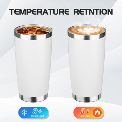 20oz Stainless Steel Travel Coffee Tumbler,Silver | Travel Coffee Mug,Spill-proof Lid,Double Wall,BPA-free Travel Cups,Insulated Cup Fits Car Cupholders