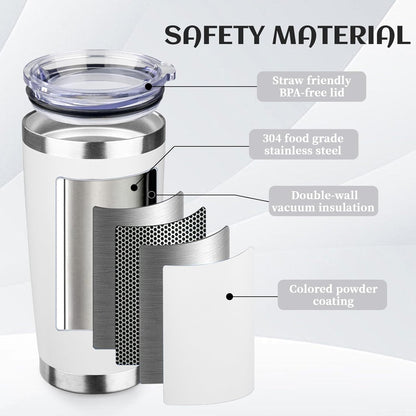 20oz Stainless Steel Travel Coffee Tumbler,Silver | Travel Coffee Mug,Spill-proof Lid,Double Wall,BPA-free Travel Cups,Insulated Cup Fits Car Cupholders