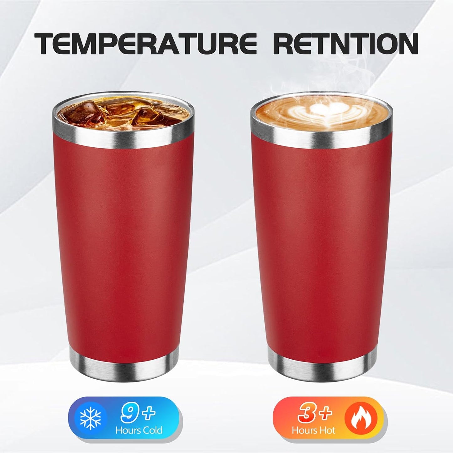 20oz Stainless Steel Travel Coffee Tumbler,Silver | Travel Coffee Mug,Spill-proof Lid,Double Wall,BPA-free Travel Cups,Insulated Cup Fits Car Cupholders
