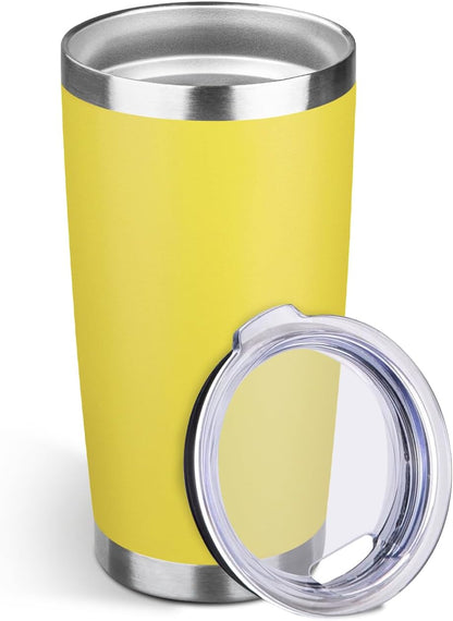 20oz Stainless Steel Travel Coffee Tumbler,Silver | Travel Coffee Mug,Spill-proof Lid,Double Wall,BPA-free Travel Cups,Insulated Cup Fits Car Cupholders