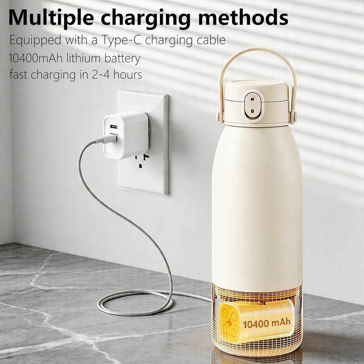 Portable Bottle Warmer for Travel, Fast Heating Milk Warmer On The Go,Temp Control 95°F -131°F,17 OZ Water Warmer for Breast Milk,Long-Lasting Keep Warm Function