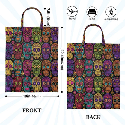 Colorful Skulls Waterproof Travel Laundry Bag Washable 2-Pack