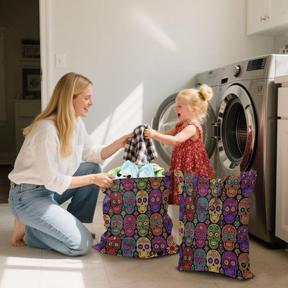 Colorful Skulls Waterproof Travel Laundry Bag Washable 2-Pack