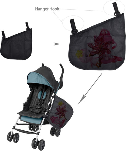 2 Pack Side Sling Cargo Stroller Net, Universal Stroller Organizer Bag,Pink