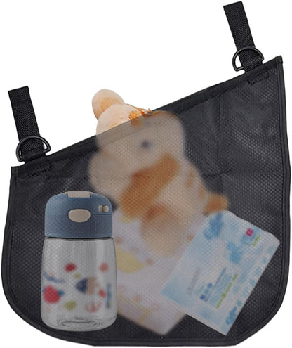 2 Pack Side Sling Cargo Stroller Net, Universal Stroller Organizer Bag,Pink
