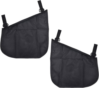 2 Pack Side Sling Cargo Stroller Net, Universal Stroller Organizer Bag,Pink