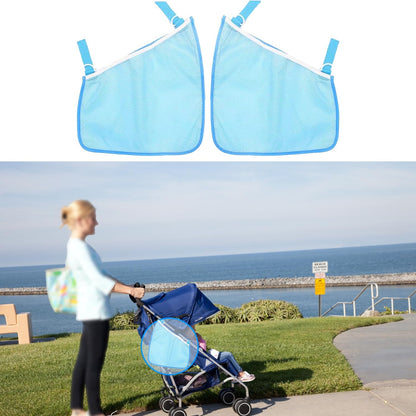 2 Pack Side Sling Cargo Stroller Net, Universal Stroller Organizer Bag,Pink