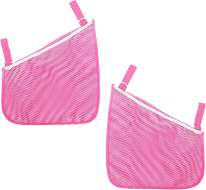 2 Pack Side Sling Cargo Stroller Net, Universal Stroller Organizer Bag,Pink