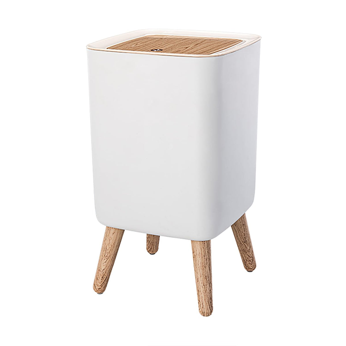 Mini White Plastic Trash Can, 2.6 Gallon Capacity, Slim Design, Anti-Odor, Easy to Clean, Suitable for Any Place