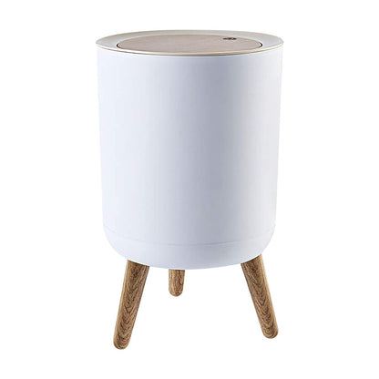 Mini White Plastic Trash Can, 2.6 Gallon Capacity, Slim Design, Anti-Odor, Easy to Clean, Suitable for Any Place