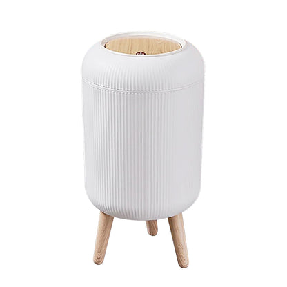 Mini White Plastic Trash Can, 2.6 Gallon Capacity, Slim Design, Anti-Odor, Easy to Clean, Suitable for Any Place
