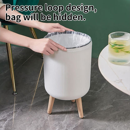 Mini White Plastic Trash Can, 2.6 Gallon Capacity, Slim Design, Anti-Odor, Easy to Clean, Suitable for Any Place