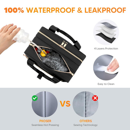 Breastmilk Cooler Travel Bag with Ice Pack, Compatible with Wearable Breast Pumps & Accessories - Portable Hands Free Breast Pump Carrying Case for Nursing & Working Moms, Black
