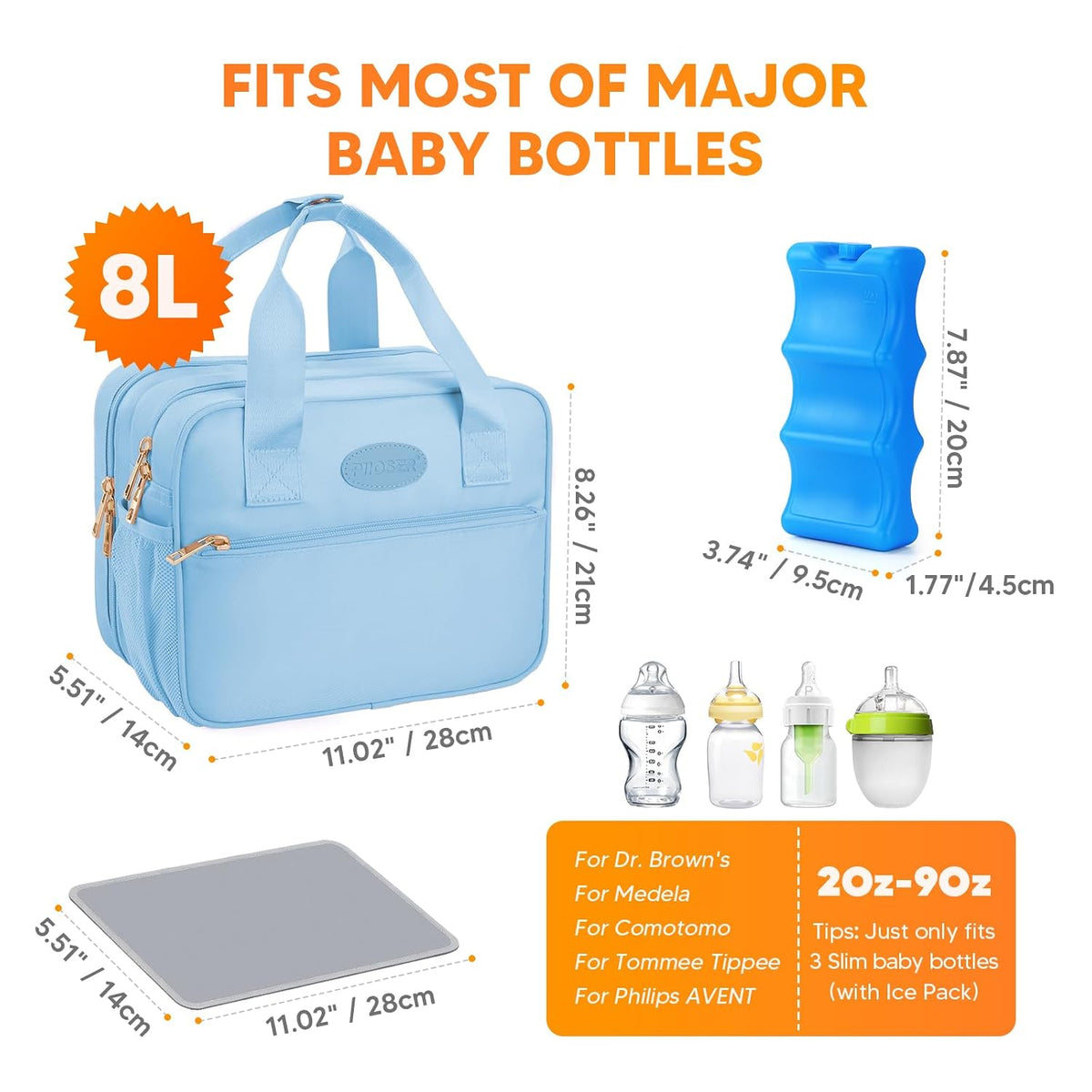 Breastmilk Cooler Travel Bag with Ice Pack, Compatible with Wearable Breast Pumps & Accessories - Portable Hands Free Breast Pump Carrying Case for Nursing & Working Moms, Black