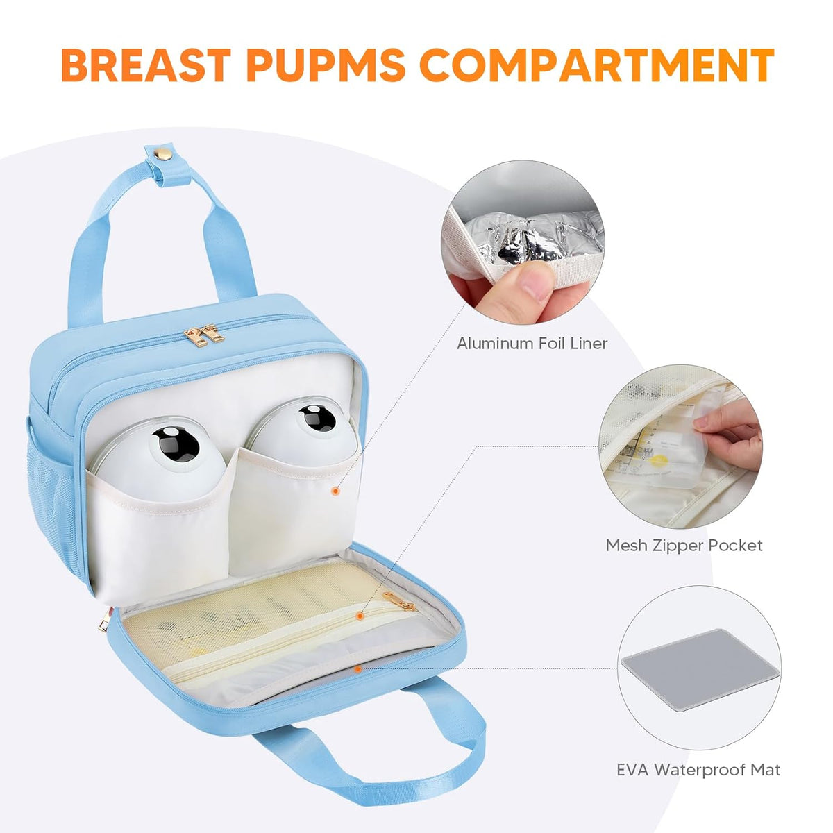 Breastmilk Cooler Travel Bag with Ice Pack, Compatible with Wearable Breast Pumps & Accessories - Portable Hands Free Breast Pump Carrying Case for Nursing & Working Moms, Black