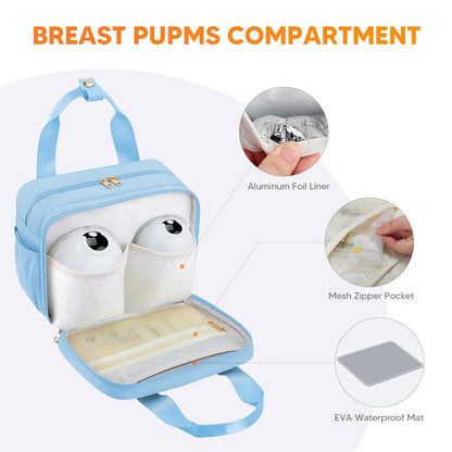 Breastmilk Cooler Travel Bag with Ice Pack, Compatible with Wearable Breast Pumps & Accessories - Portable Hands Free Breast Pump Carrying Case for Nursing & Working Moms, Black