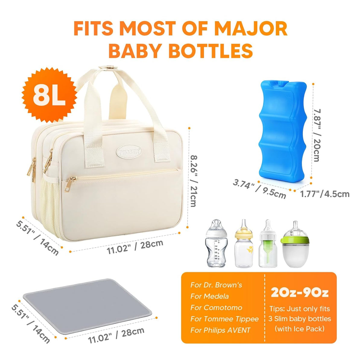 Breastmilk Cooler Travel Bag with Ice Pack, Compatible with Wearable Breast Pumps & Accessories - Portable Hands Free Breast Pump Carrying Case for Nursing & Working Moms, Black