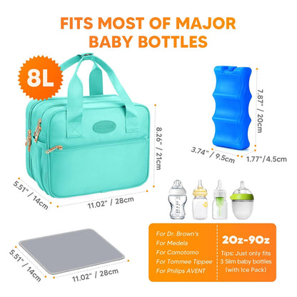 Breastmilk Cooler Travel Bag with Ice Pack, Compatible with Wearable Breast Pumps & Accessories - Portable Hands Free Breast Pump Carrying Case for Nursing & Working Moms, Black