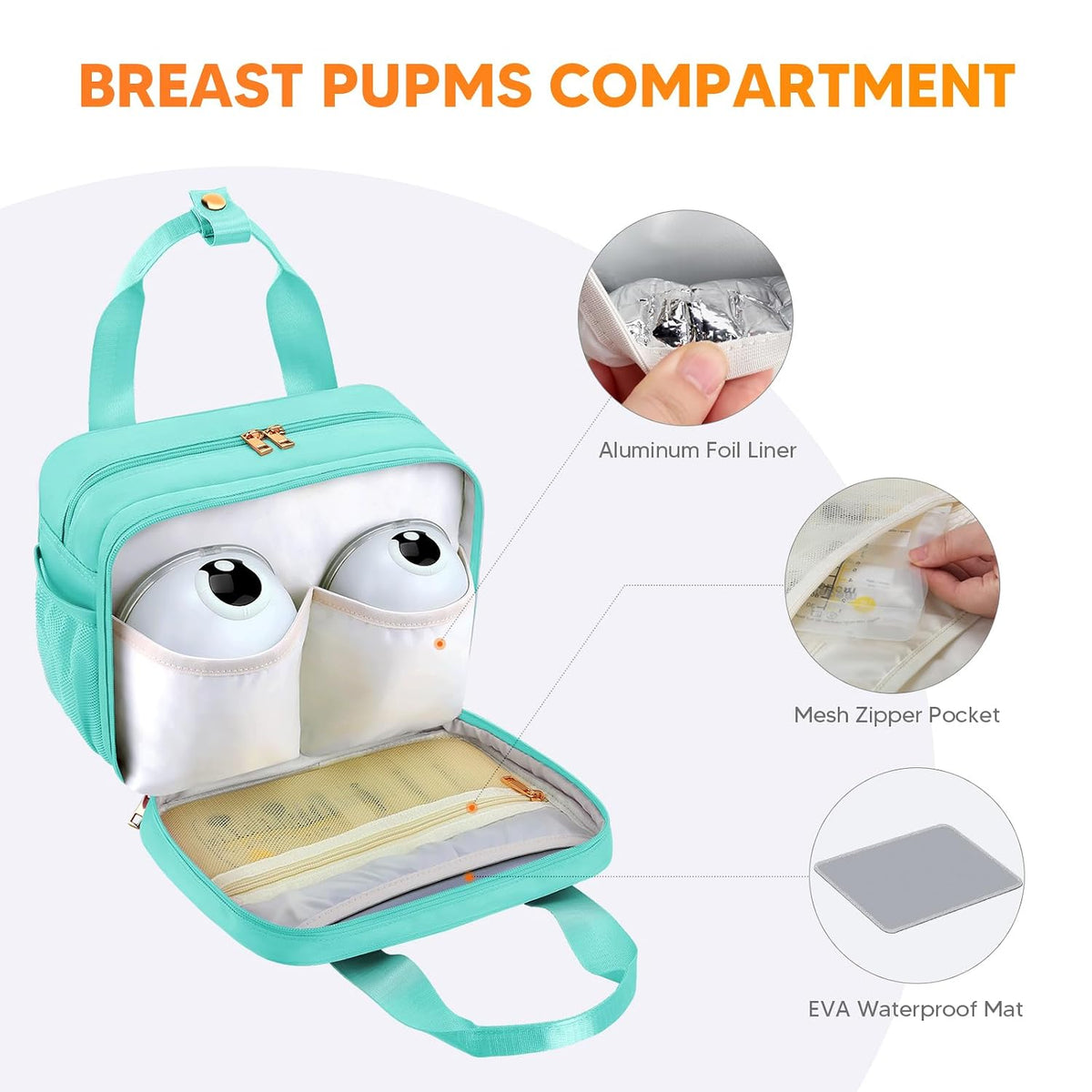Breastmilk Cooler Travel Bag with Ice Pack, Compatible with Wearable Breast Pumps & Accessories - Portable Hands Free Breast Pump Carrying Case for Nursing & Working Moms, Black
