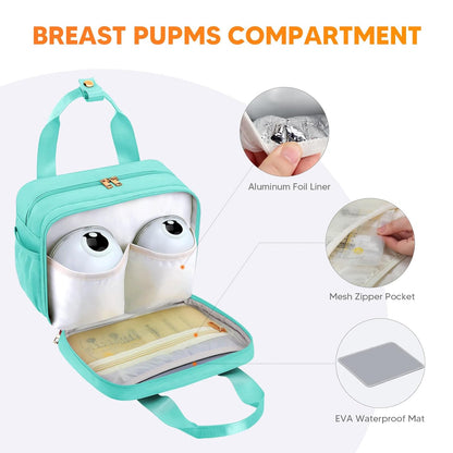 Breastmilk Cooler Travel Bag with Ice Pack, Compatible with Wearable Breast Pumps & Accessories - Portable Hands Free Breast Pump Carrying Case for Nursing & Working Moms, Black