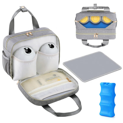 Breastmilk Cooler Travel Bag with Ice Pack, Compatible with Wearable Breast Pumps & Accessories - Portable Hands Free Breast Pump Carrying Case for Nursing & Working Moms, Black