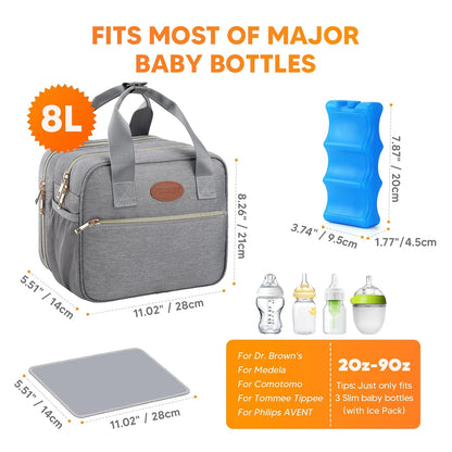 Breastmilk Cooler Travel Bag with Ice Pack, Compatible with Wearable Breast Pumps & Accessories - Portable Hands Free Breast Pump Carrying Case for Nursing & Working Moms, Black