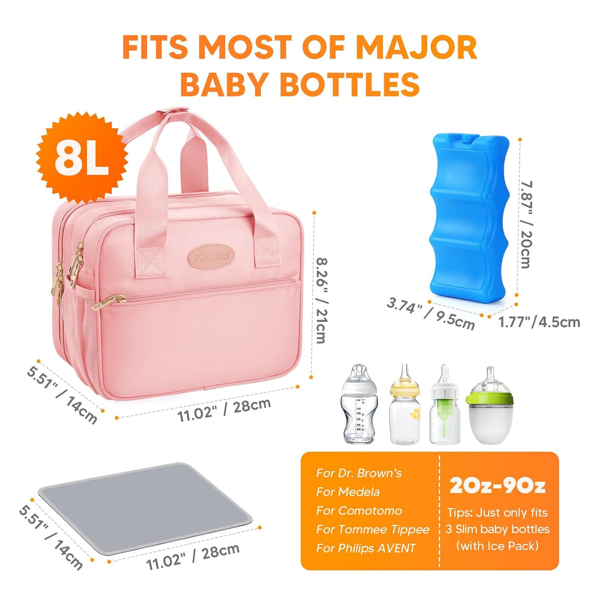 Breastmilk Cooler Travel Bag with Ice Pack, Compatible with Wearable Breast Pumps & Accessories - Portable Hands Free Breast Pump Carrying Case for Nursing & Working Moms, Black