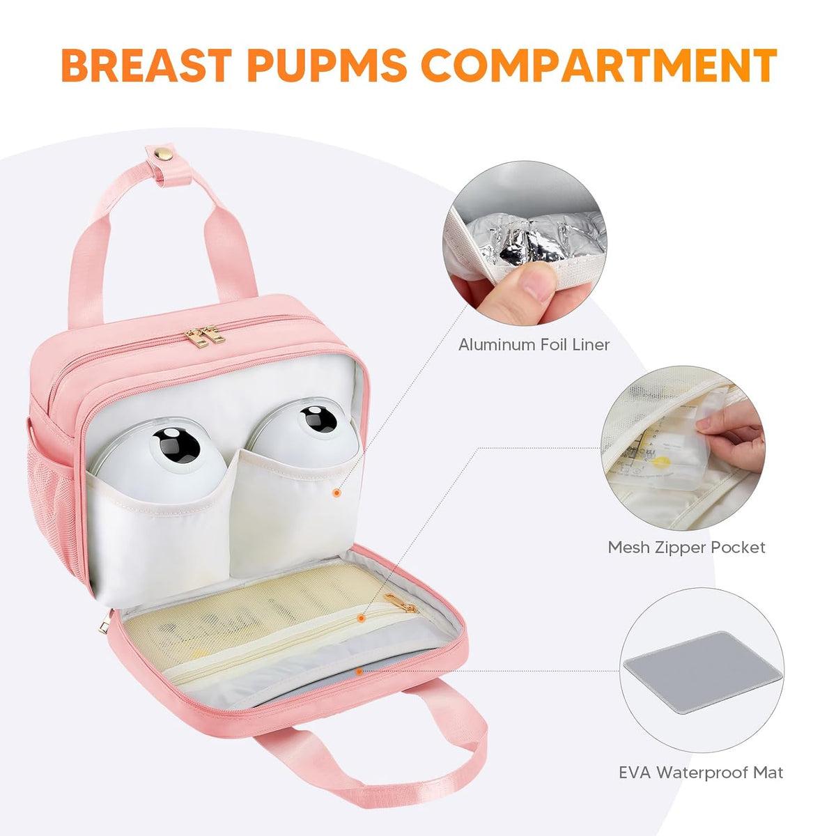 Breastmilk Cooler Travel Bag with Ice Pack, Compatible with Wearable Breast Pumps & Accessories - Portable Hands Free Breast Pump Carrying Case for Nursing & Working Moms, Black