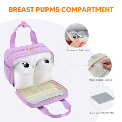 Breastmilk Cooler Travel Bag with Ice Pack, Compatible with Wearable Breast Pumps & Accessories - Portable Hands Free Breast Pump Carrying Case for Nursing & Working Moms, Black