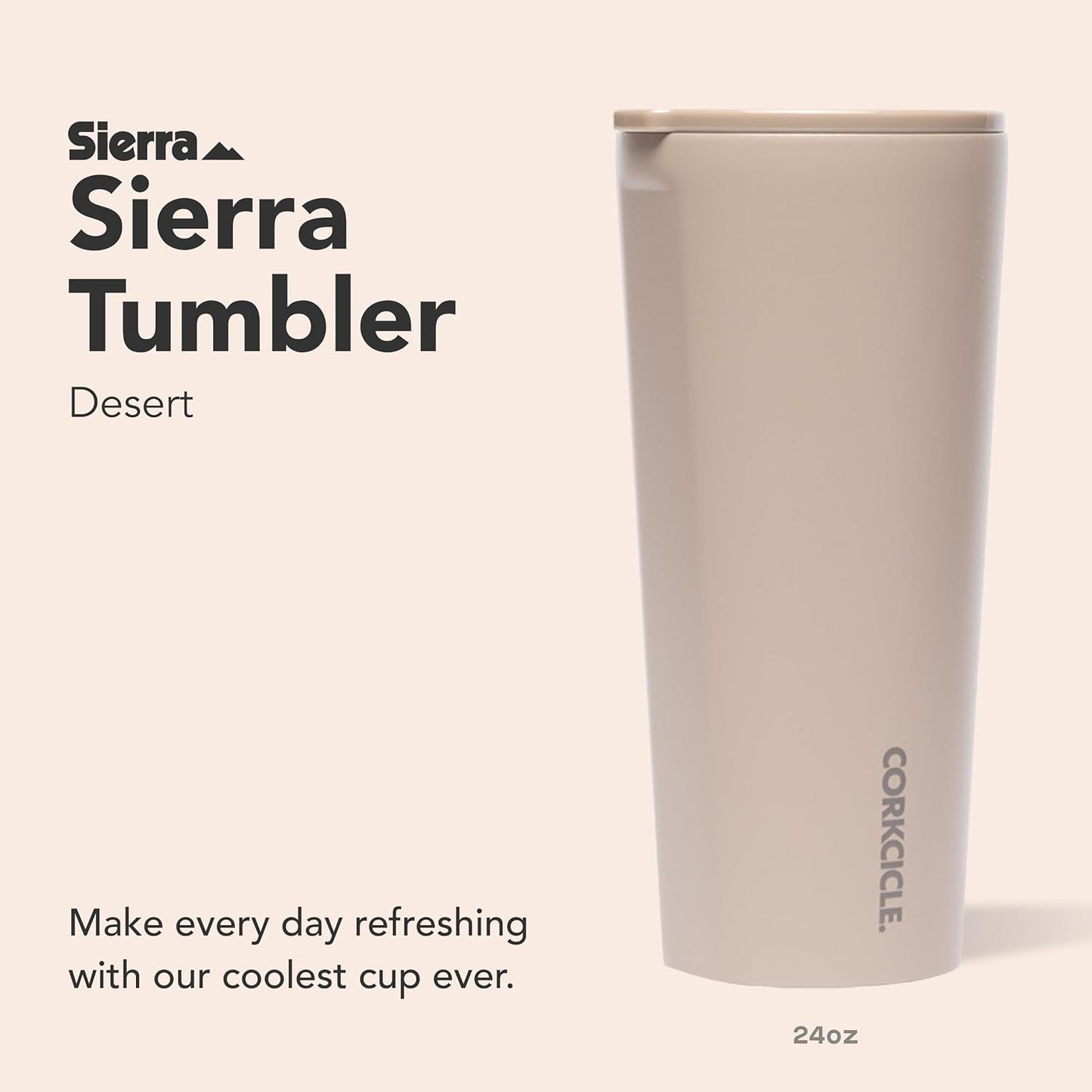 Classic Insulated Tumbler - Stainless Steel Tumbler with Lid, Triple Insulated for Hot & Cold Drinks, Shatterproof Lid, Cupholder Friendly, BPA-Free - 24oz - Cacao