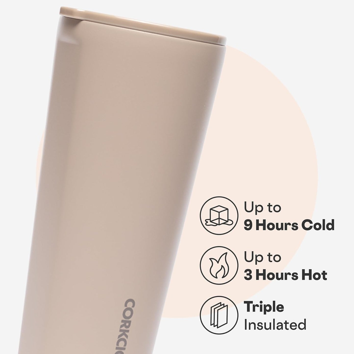 Classic Insulated Tumbler - Stainless Steel Tumbler with Lid, Triple Insulated for Hot & Cold Drinks, Shatterproof Lid, Cupholder Friendly, BPA-Free - 24oz - Cacao