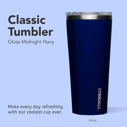 Classic Insulated Tumbler - Stainless Steel Tumbler with Lid, Triple Insulated for Hot & Cold Drinks, Shatterproof Lid, Cupholder Friendly, BPA-Free - 24oz - Cacao