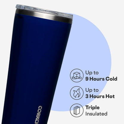 Classic Insulated Tumbler - Stainless Steel Tumbler with Lid, Triple Insulated for Hot & Cold Drinks, Shatterproof Lid, Cupholder Friendly, BPA-Free - 24oz - Cacao
