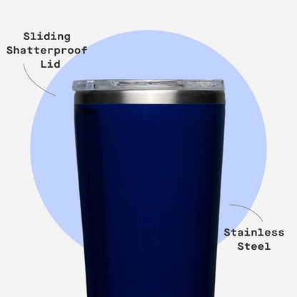 Classic Insulated Tumbler - Stainless Steel Tumbler with Lid, Triple Insulated for Hot & Cold Drinks, Shatterproof Lid, Cupholder Friendly, BPA-Free - 24oz - Cacao