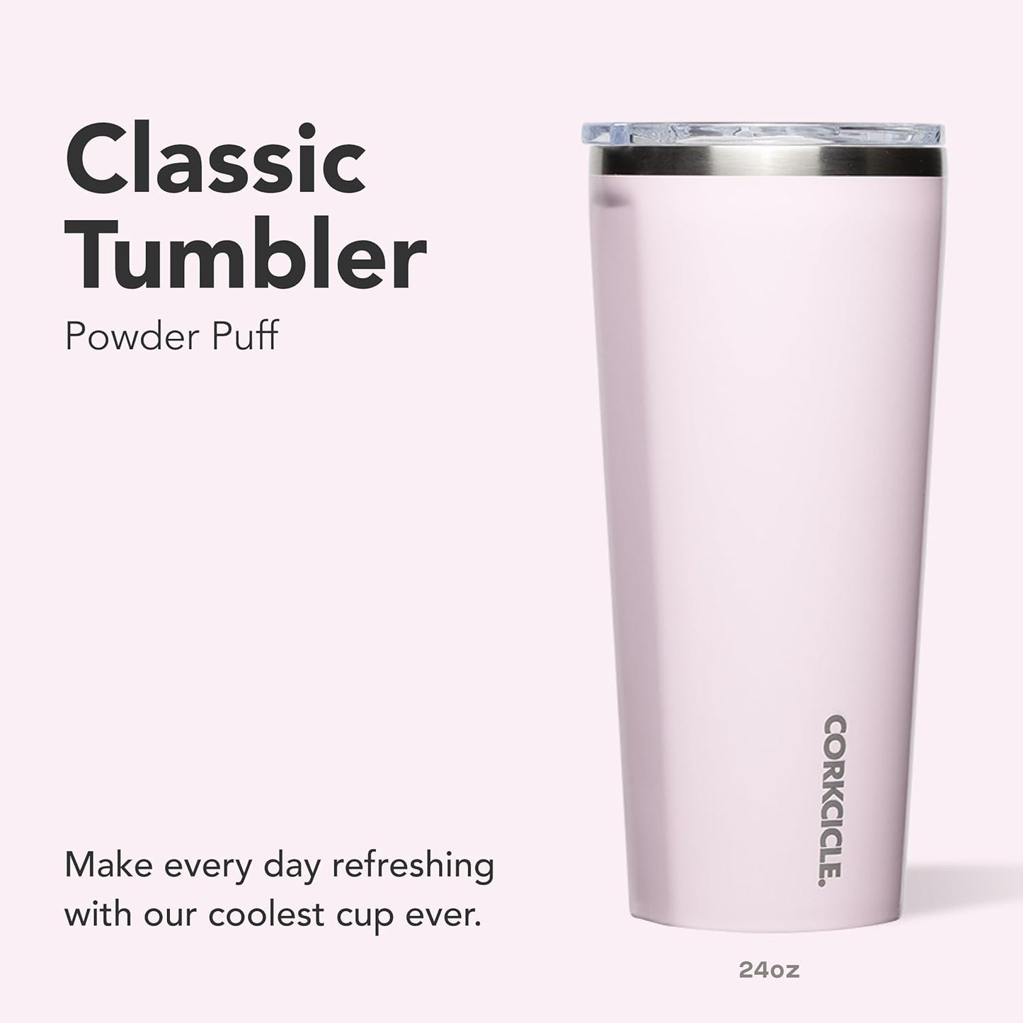 Classic Insulated Tumbler - Stainless Steel Tumbler with Lid, Triple Insulated for Hot & Cold Drinks, Shatterproof Lid, Cupholder Friendly, BPA-Free - 24oz - Cacao