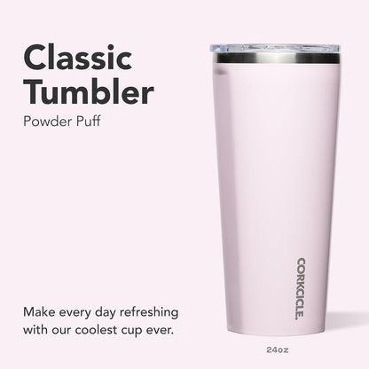 Classic Insulated Tumbler - Stainless Steel Tumbler with Lid, Triple Insulated for Hot & Cold Drinks, Shatterproof Lid, Cupholder Friendly, BPA-Free - 24oz - Cacao