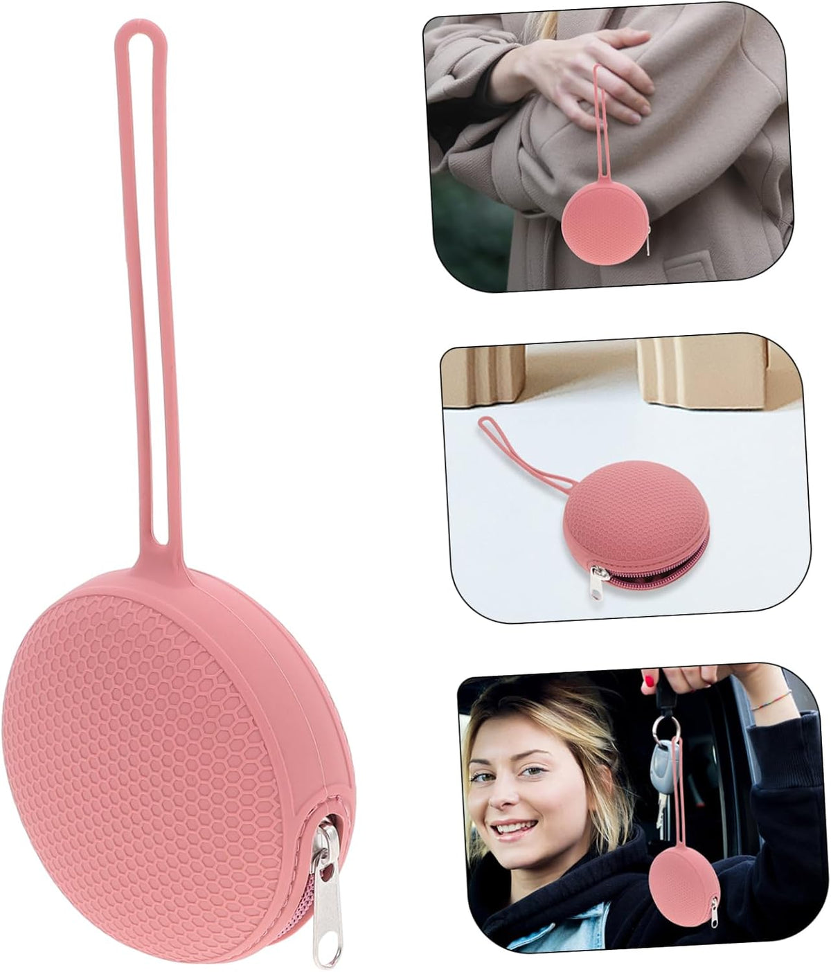 Silicone Pacifier Storage Bag Lightweight and Portable Case for Pacifiers and Keys Easy to Clean Travel Container Honeycomb
