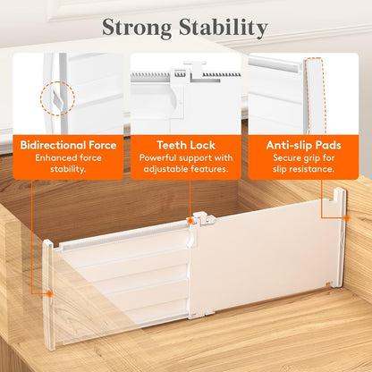 8" Tall Drawer Dividers, Adjustable Deep Drawer Organizer Clothes