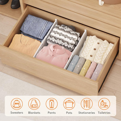 8" Tall Drawer Dividers, Adjustable Deep Drawer Organizer Clothes