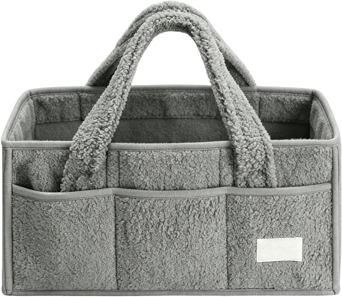 Baby Diaper Caddy Organizer with Handle, Stylish Storage Basket for Newborn Essentials and Diaper Station, Portable Diaper Storage Basket with Removable Dividers, A