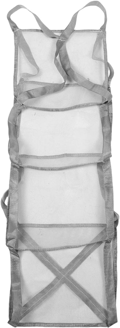 Over Door Sport Ball Storage Organizer - 4-Tier Wall Hanging Mesh Pocket Bag - Sports Equipment Pocket Holder Rack for Basketball, Football, Garage Ball Storage