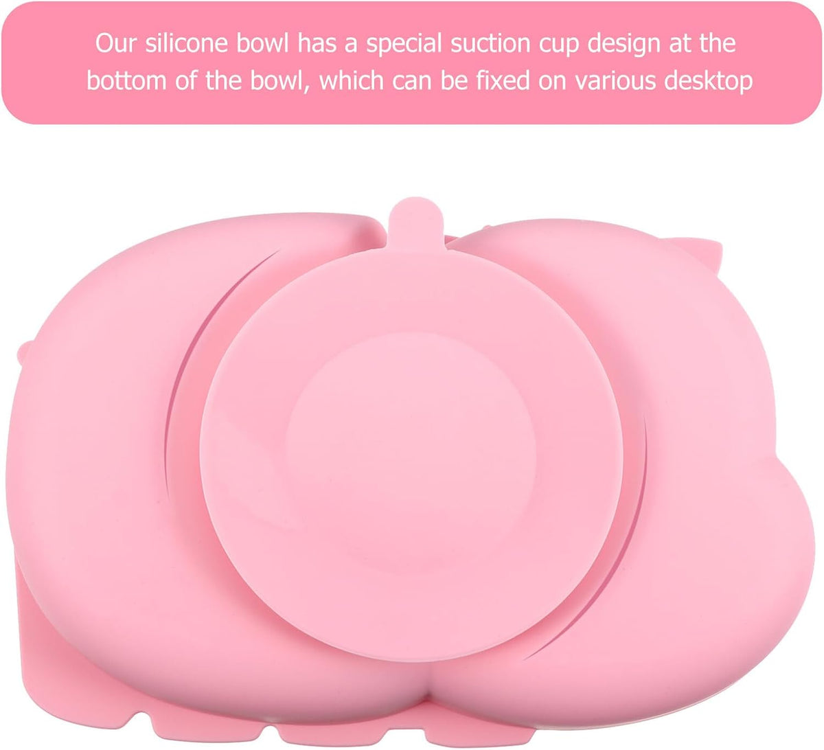 Compartment Plate Silicone Non-skid Cartoon Cow Design Divided Dinner Plate for Sections Food-grade Silicone Tableware for Boys