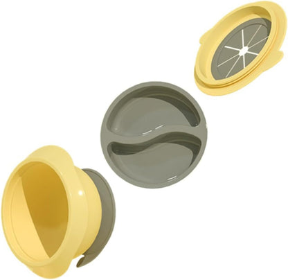 Portable Suction Bowl with Detachable Suction Cup Food-grade Tableware Leak-resistant and Easy to Clean for Safe Odorless Material in Yellow
