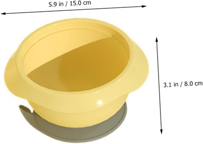 Portable Suction Bowl with Detachable Suction Cup Food-grade Tableware Leak-resistant and Easy to Clean for Safe Odorless Material in Yellow