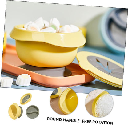 Portable Suction Bowl with Detachable Suction Cup Food-grade Tableware Leak-resistant and Easy to Clean for Safe Odorless Material in Yellow