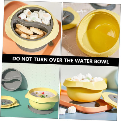 Portable Suction Bowl with Detachable Suction Cup Food-grade Tableware Leak-resistant and Easy to Clean for Safe Odorless Material in Yellow