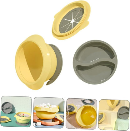 Portable Suction Bowl with Detachable Suction Cup Food-grade Tableware Leak-resistant and Easy to Clean for Safe Odorless Material in Yellow